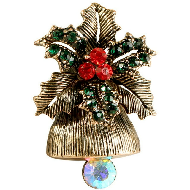 Christmas Brooch Retro Bell Alloy Brooch Pin Holiday Brooch Corsage Brooch Pin