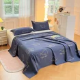 Cartoon Whale Bed Sheet Set Printed Blue Bed Flat Sheets with Pillow