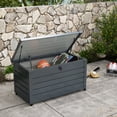thumbnail image 2 of Outsunny Garden Storage Box, Deck Box with Lock for Tools, Cushions Grey, 2 of 10