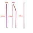 thumbnail image 6 of Non-toxic Reusable Stainless Steel Metal Straight Cruved Drinking Straws Set with Cleaning Brush For Smoothie Drink Shakes Tumblers Coffee Juice Cold Beverage, 6 of 6