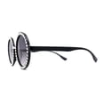 thumbnail image 3 of Womens Full Rhinestone Wizard Round Circle Lens Plastic Sunglasses Black Clear Smoke, 3 of 4