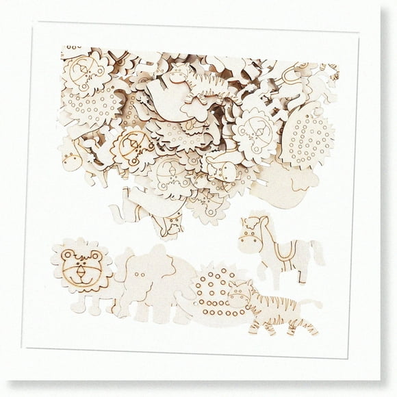 Woodland Critters Kit d'Artisanat : 100 Découpes d'Animaux - Formes en Bois Non Finies pour Projets DIY