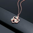 thumbnail image 4 of Gem Stone King 18K Rose Gold Plated Silver Simulated White Opal Pendant Necklace for Women | 0.75 Cttw | Gemstone October Birthstone | Round Cabochon 4MM | With 18 inch Chain, 4 of 4