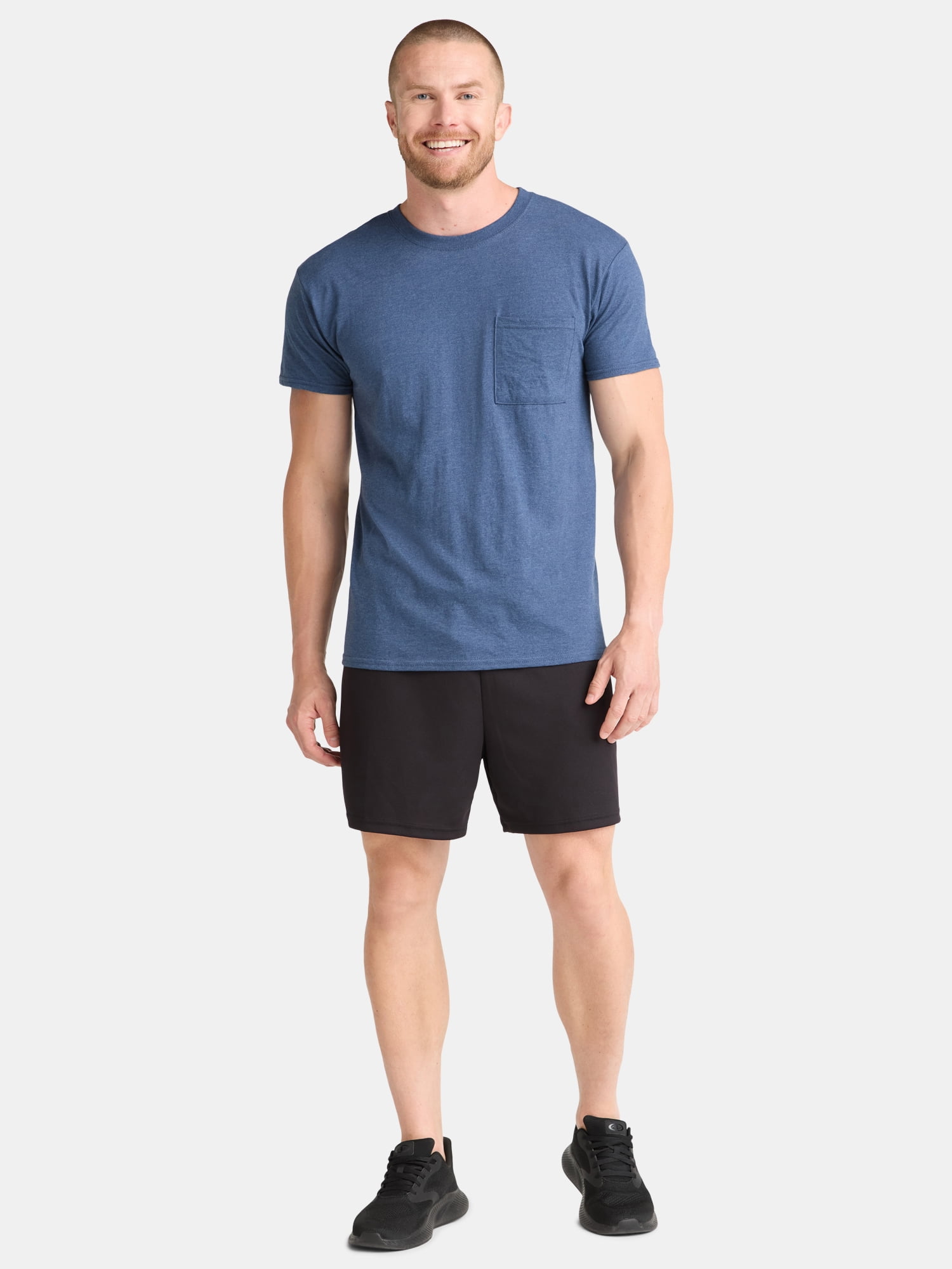 Athletic Works Men's and Big Men's Cotton Pocket Tee, 4-Pack, Sizes XS-5XL