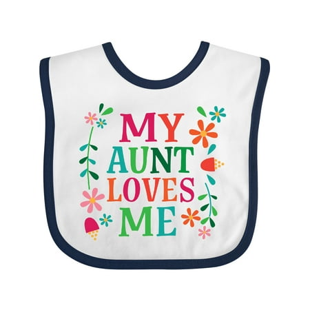 

Inktastic My Aunt Loves Me Niece Gift Baby Boy or Baby Girl Bib