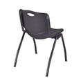 thumbnail image 4 of Regency Cain 30 in. Square Breakroom Table- White & 4 M Stack Chairs- Black, 4 of 6