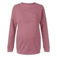 thumbnail image 1 of YOPTOP Haut Décontracté à Manches Longues pour Femmes Enceintes, Ourlet Régulier, Fermeture Éclair, Chandail à Capuchon, Haut d'Allaitement, Rose, G, 1 of 5