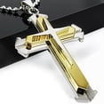 thumbnail image 3 of Men Necklace Corss Pendant Retro Individual Style Polished Alloy Club Party Neck Jewelry Valentines Day Fathers Day Gift for Men Husband Cross Jewelry, 3 of 8