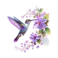 thumbnail image 4 of Etiqueta de la pared Calcomanía,Etiqueta engomada de la pared de la flor Decoración autoadhesiva,Colibrí Mural Cuarto de baño,Impermeable Arte de la pared Decoración Fondo Sala, 4 of 8