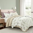 thumbnail image 2 of Lush Decor Watercolor Wildflower Scallop Edge Floral Quilt Set, 3 Piece Set, Full/ Queen, Neutral & Multi - Pretty Botanical Bedding Set - Scalloped Quilt - Garden Flowers - Spring Decor, 2 of 10