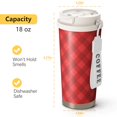 thumbnail image 4 of Christmas 18oz Double Drinking Coffee Mug – Vacuum Insulated Stainless Steel Travel Cup with Leakproof Lid, 316 Steel Thermos Tumbler for Hot & Cold Beverages, 4 of 7