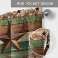 thumbnail image 6 of Western Texas Star Vintage Farmhouse Short Window Curtain Valances, Retro Farmhouse Brown Green Wooden Rod Pocket Kitchen Valances for Living Room Bedroom Bathroom Cafe 54" x 18", 6 of 8