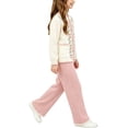 thumbnail image 4 of BXJX Girls Knitted Outfit Sets 2 Piece, Crew Neck Cute Long Sleeve Button Down Sweaters and Pants Sets White Size 1-2 T, 4 of 5