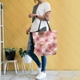 thumbnail image 6 of Open Top Canvas Tote Bag with Zipper Reusable Shopping Bag 13.5x15" Roomy Carryall Tie-dye Flowers Pattern, 6 of 9