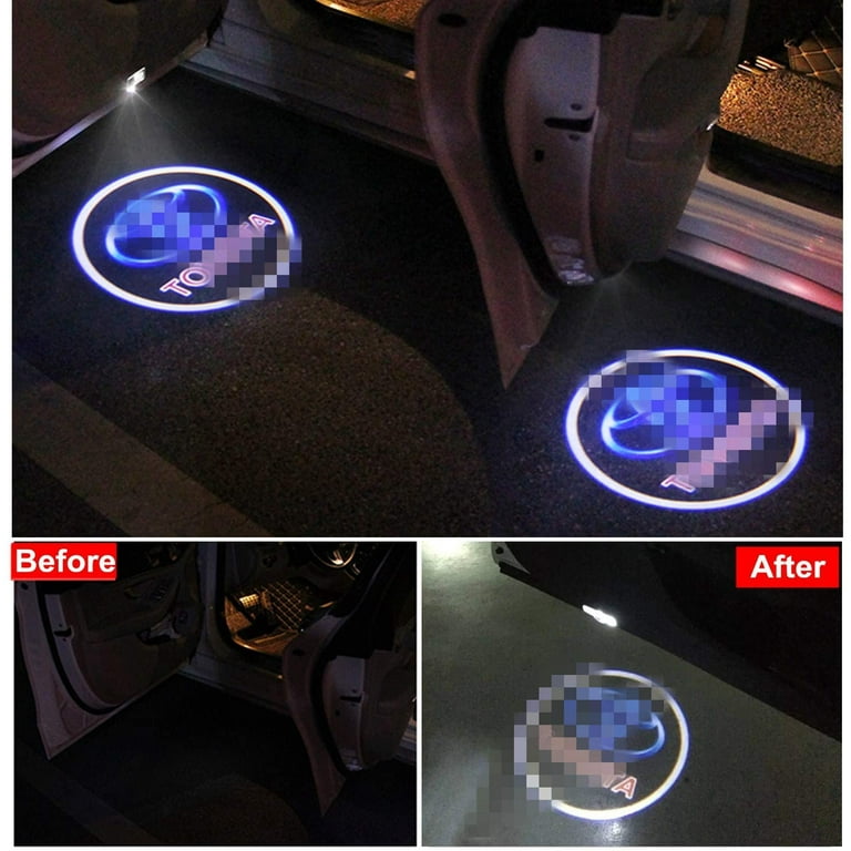 2 Pack Compatible Toyota Door Logo Lights Projector LED 3D Shadow Ghost Light Puddle Lights for Toyota Highlander Camry Prius Sienna Tundra Venza 4