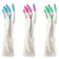 thumbnail image 1 of pares de guantes de limpieza de goma para cocina, reutilizables, antideslizantes para el hogar, 1 of 5