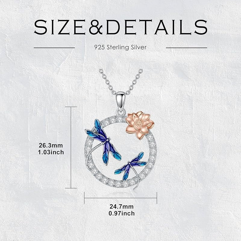 SOULMEET Ladybug/Dragonfly/Butterfly Necklace 925 Sterling Silver Unique Pendant Necklace Mother's Day Birthday Christmas Jewelry Gifts for Women Mother Wife