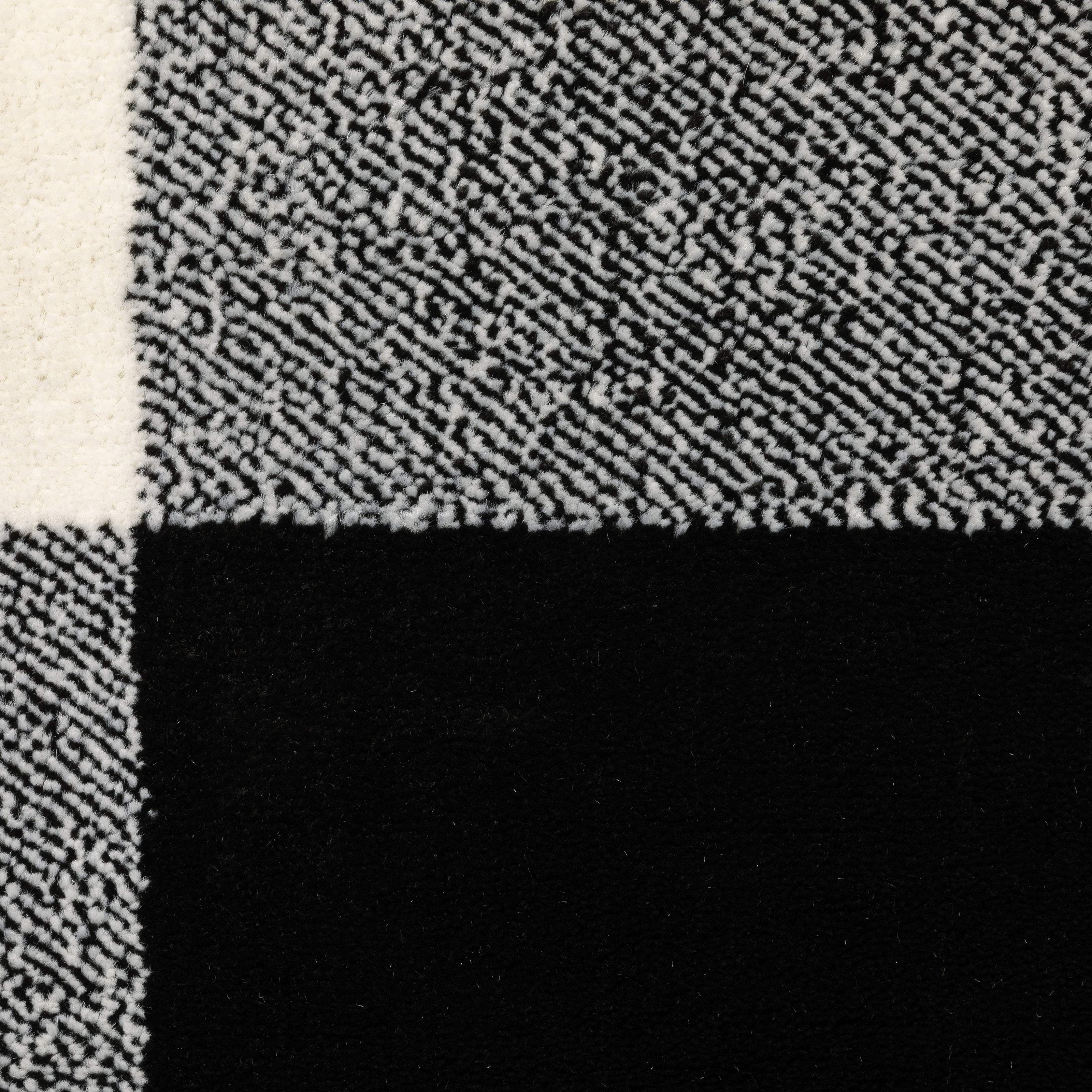 Avalon Home Gracie Gingham Plaid Area Rug, 1'10" X 7'6" Runner, Black/ Ivory
