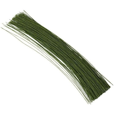 Juvale 300 Pieces Floral Stem Wire 16 Inches 24 Gauge for DIY Crafts and Flower Arrangements – Dark Green