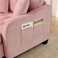 thumbnail image 6 of Modern Double Sofa Chaise Lounge with Irregular Armrests and Backrests, Footrest with Storage Space, 2-seater Sofa Bed for Living Room, Bedroom, Office, Pink, 6 of 9