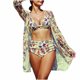 thumbnail image 2 of Trajes de baño para mujer, Trajes de baño para mujer, Traje de baño de tres piezas con tirantes de bikini estampados para mujer, Traje de baño de nailon para mujer, 2 of 9