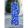 thumbnail image 3 of PRETTYGARDEN Women's Spring Fall Midi Dress Casual Long Sleeve V Neck Swiss Dot Pleated A Line Flowy Dresses, 3 of 8