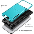 thumbnail image 4 of Case for iPhone Xs Max Case Wallet ID Slot Credit Card Holder Scratch Resistant Dual Layer Protective Bumper Rugged TPU Rubber Armor Hard Shell Case Cover for iPhone Xs Max 10S Max Light Blue, 4 of 12