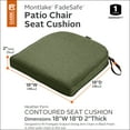 thumbnail image 5 of Classic Accessories Montlake FadeSafe Square Patio Dining Seat Cushion - 2" Thick - Heavy Duty Outdoor Patio Cushion with Water Resistant Backing, Heather Fern Green, 20"W x 20"D x 2"T, 5 of 10