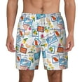 thumbnail image 2 of Goofa Summer Stamp Printed Men's Swim Trunks Board Shorts Quick Dry Mens Swimming Trunks with Compression Liner,Breathable Fit Hawaii Beach Shorts-X-Large, 2 of 9