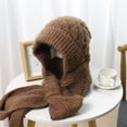 thumbnail image 4 of Minnieouse Cálido con estilo, con bufanda con capucha, varios colores disponibles, gorro con protección para los oídos integrado, bufanda Sombreros Blanquecino, 4 of 6