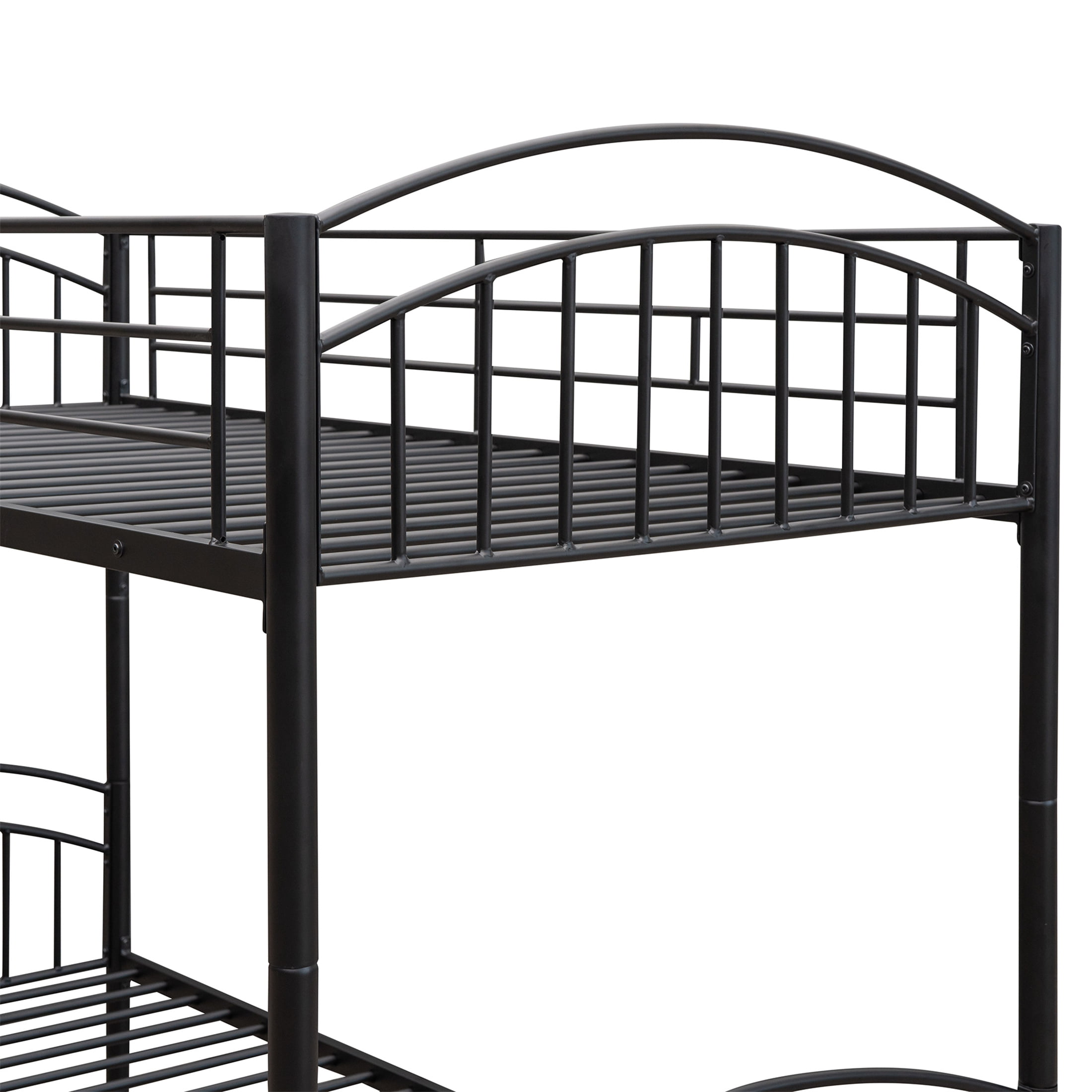 Aukfa Metal Bunk Bed Twin over Twin, Convertible to 2 Twin Bed Frame, Black