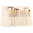 thumbnail image 1 of Juego de brochas de maquillaje de 12 piezas | Juego de brochas de maquillaje Kabuki profesional de pelo de caballo, juego de brochas de maquillaje para base de cosméticos con estuche de color crema bl Namotu CZMR-HQ55, 1 of 5