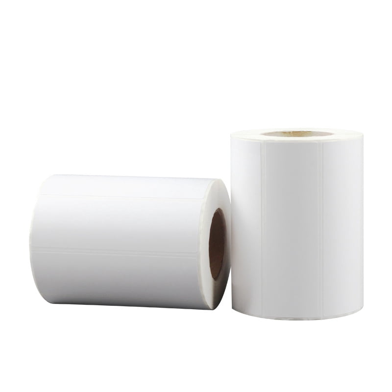 80*30mm Thermal Sticker Labels, White Self-Adhesive Barcode Label Paper for Direct Thermal Printer and Business, Multi-Purpose Rectangle Address Shipping Mailing Stickers,600 Sheets/Roll 4pcs