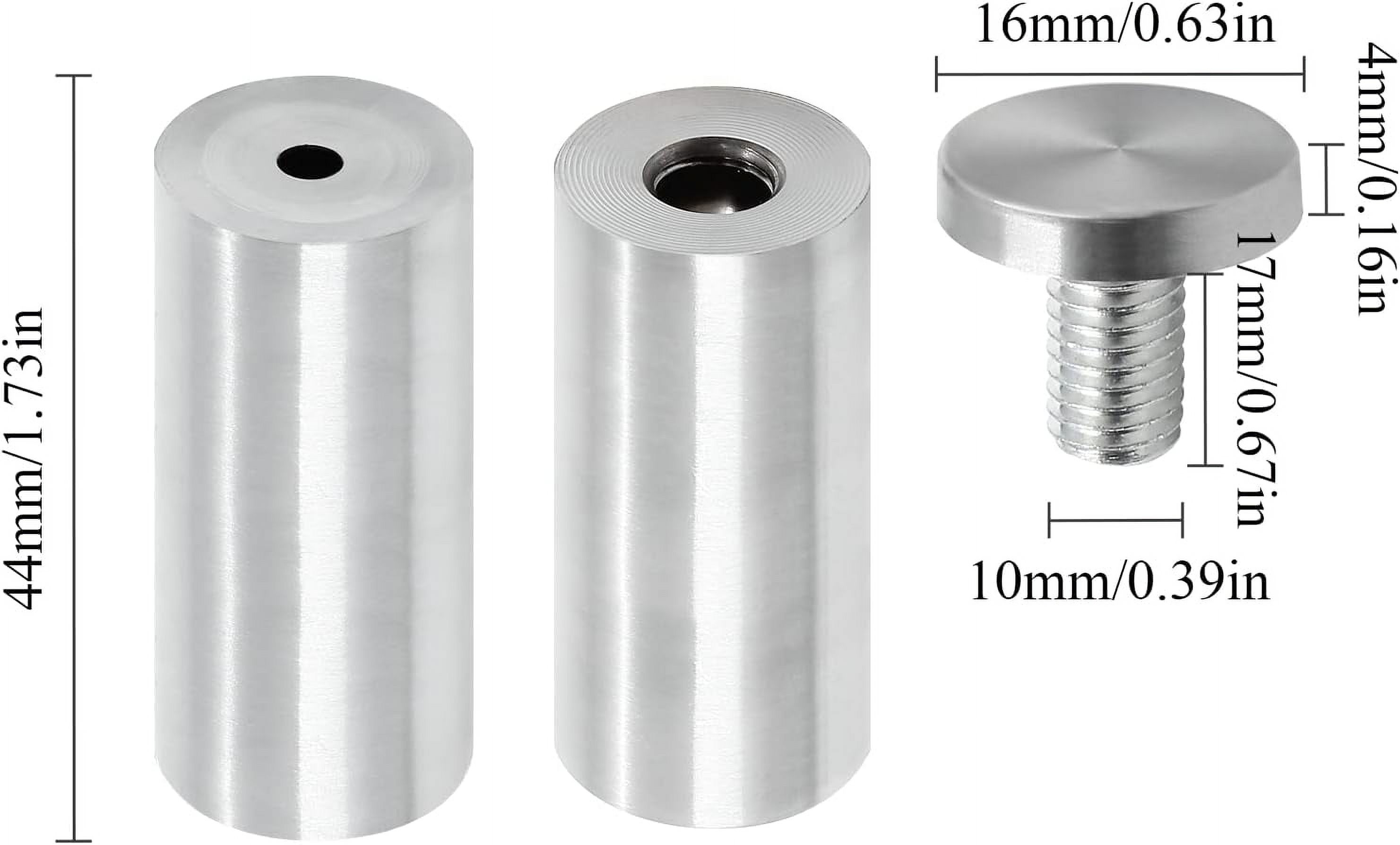 Luomorgo 24-Pack 1/2” Stainless Steel Standoff Screws – Wall Sign Mounting Hardware For Acrylic, Glass, Picture Frames (Black)