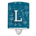 thumbnail image 1 of Carolines Treasures CJ2014-LCNL Letter L Sea Doodles Initial Alphabet Ceramic Night Light, 1 of 1