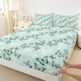 thumbnail image 3 of Manfei Green Butterfly Twin Sheet Sets for Teen, Garden Floral Flower Twin Fitted Sheet, Modern Fashion Flat Sheet, Super Cozy Room Decor, 3pcs, 3 of 7