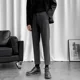thumbnail image 2 of 9 Pantalones de traje negros recortados para hombre, pantalones de verano para hombre, ajustados, baratos, chinos, finos, informales, formales, elegantes, 2024, 2 of 5