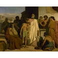 thumbnail image 2 of Félix-Joseph Barrias 18x15 Gold Ornate Wood Frame and Double Matted Museum Art Print Titled - The Anointing of David by Samuel (1842), 2 of 4