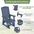 thumbnail image 4 of Mosbrisa HIPS Poly Lumber Patio Glider with Cup Holders, High Backrest and Deep Contoured Seat,  for Outdoor, Porch,  Garden, Navy blue, 4 of 5