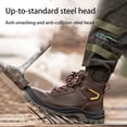 thumbnail image 6 of Men's Steel Toe Boots Waterproof Safety Boots Breathable Cowhide Work Shoes Military Boots Non-Slip and Wear-Resistant, 6 of 7