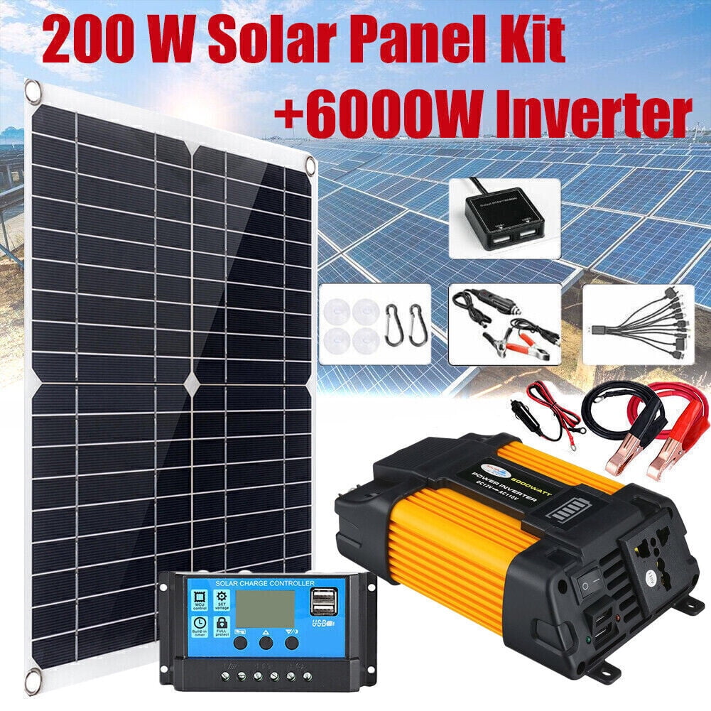 PDTO 300W Solar Panel Kit 12V Dual USB Flexible Emergency Car Battery  Charge Camping