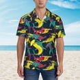 thumbnail image 2 of Pofeuu Colorful Sharks Print Hawaiian Shirt for Men Sleeves Casual Button Down Summer Beach Dress Shirts T-Shirts,X-Large, 2 of 7