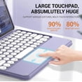 thumbnail image 6 of 360° Rotatable Touchpad Keyboard Case for iPad Air 11" M4/M3/M2 & iPad Air 5/4 10.9", Magnetic Clear Folio with Pencil Holder，Purple, 6 of 9