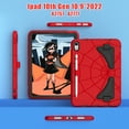 thumbnail image 2 of Kids Cases for iPad 10th Generation 2022,TECH CIRCLE Heavy Duty Shockproof Rugged Full Body Protective Sturdy Kickstands iPad 10.9 inch case with Pencil Holder for Kids Children Boys,Red+Black, 2 of 8