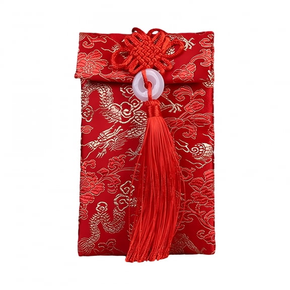 CCOCC Chinese Lunar New Year Red Envelope Hong Bao 2024 Dragon Gift Money Envelope Traditional Red Packet Red Pocket for Engagement A Vertical