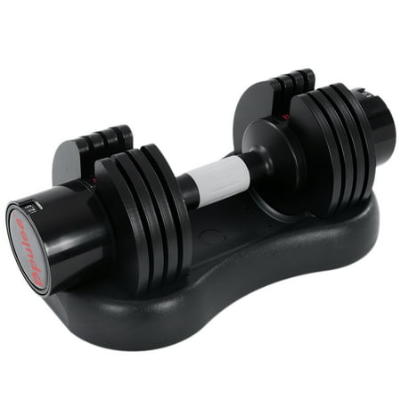 50LB Dumbbell with Tray for Workout Strength Training Fitness Adjustable Weight Dial Dumbbell with Anti-Slip Handle and Weight Plate for Home Exercise(1pc)
