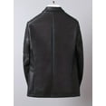 thumbnail image 3 of PU Blazer Jacket For New Generation, Men's Casual Flap Pocket Button Up Faux Leather Jacket, 3 of 6