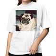 thumbnail image 2 of Cute Pug Relaxing Weird Animals Women's White T-shirt, 2 of 3