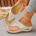 thumbnail image 6 of Dakaela Orthopedic Sandals for Women 2026 Wide Width Summer Slip on Beach Flip Flops Arch Support Dressy Casual Wedge Walking Shoes Size 6-10 White, 6 of 9