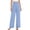 Sky Blue, variant on Womens High Waisted Button Pleated Wide Leg Pants Beach Vacation Trouses Sky Blue,S